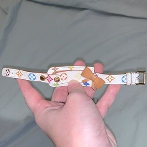 Louis Vuitton Takashi Murakami leather monogram bracelet with gold hardware